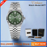 Dulunwe2025 - Reloj mecánico para hombre, nuevo, calendario, luminoso, correa conmemorativa fina, masculino