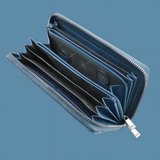 Breitbörse mit Reissverschluss blau