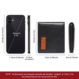 Cartera de piel de vaca para hombre, de gran capacidad, con múltiples tarjetas, RFID, antimagnética, compatible con AirTag, dispositivo antipérdida.