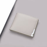 Cartera corta para hombre, sencilla, ultrafina, gris, con capacidad para licencia de conducir, cartera multitarjeta, cartera para estudiantes 