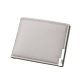 Cartera corta para hombre, sencilla, ultrafina, gris, con capacidad para licencia de conducir, cartera multitarjeta, cartera para estudiantes 