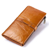 Pochette en cuir véritable, nouveau portefeuille tendance à deux volets, portefeuille long pour femme 