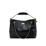 Bolso bandolera de cuero con cadena y bandolera de ante