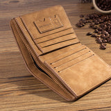 Portefeuille homme de luxe en cuir souple, portefeuille à deux volets avec porte-cartes de crédit 