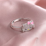 Kitty Cat Open Ring Jewelry