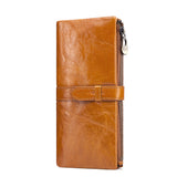 Pochette en cuir véritable, nouveau portefeuille tendance à deux volets, portefeuille long pour femme 
