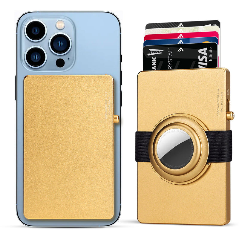 TOYFID All-Aluminum Pop Up Slide Rfid Slim Card Holder Wallet With Airtag Holder-7