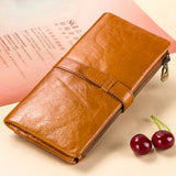 Pochette en cuir véritable, nouveau portefeuille tendance à deux volets, portefeuille long pour femme 