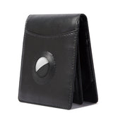 Cartera de piel de vaca para hombre, de gran capacidad, con múltiples tarjetas, RFID, antimagnética, compatible con AirTag, dispositivo antipérdida.