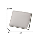 Cartera corta para hombre, sencilla, ultrafina, gris, con capacidad para licencia de conducir, cartera multitarjeta, cartera para estudiantes 