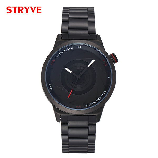 New Japanese Movement Men's Steel Strap Watch STRYVE Popular Stainless Steel Quartz Watch for Men
