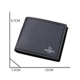 Cartera corta para hombre, cartera para estudiante universitario con cremallera, cartera sencilla de cuero suave con nicho.