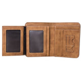 Portefeuille homme de luxe en cuir souple, portefeuille à deux volets avec porte-cartes de crédit 