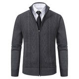 Chaqueta jacquard con cuello alto para hombre, otoño e invierno