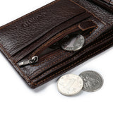 GUBINTU Genuine Leather Men Wallets Coin Pocket Zipper Real Men's Leather Wallet with Coin High Quality Male Purse cartera