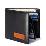 Cartera de piel de vaca para hombre, de gran capacidad, con múltiples tarjetas, RFID, antimagnética, compatible con AirTag, dispositivo antipérdida.