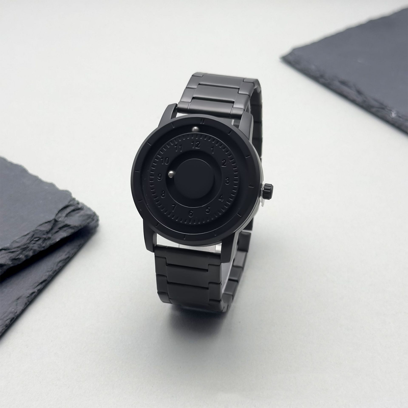 Magnetic Floating Black Technology Creative Personality Waterproof Imported Movement Unisex Quartz Watch