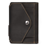 Funda para tarjetas de crédito, tarjetero antirrobo RFID de cuero Crazy Horse retro, multifuncional, con recepción automática. 
