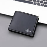 Cartera corta para hombre, cartera para estudiante universitario con cremallera, cartera sencilla de cuero suave con nicho.