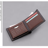 Cartera corta para hombre, cartera para estudiante universitario con cremallera, cartera sencilla de cuero suave con nicho.