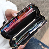 FLYING BIRDS! 2016 women wallets leather wallet long style dollar price Women bag card holder cartoon cat coin purse LS8723fb