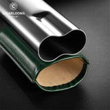 CIGARLOONG Étui à Cigares en Acier Inoxydable Humidor Anti-pression Cuir de Luxe Humidification Portable Humidor de Voyage