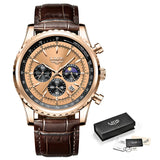 LIGE LG8989 Waterproof Luminous Mens Quartz Watch Wearable Devices Fashion Luxury for Men Watches Stainless Leather Wristwatch