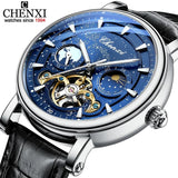 New CHENXI Mechanical Watches Top Brand Luxury Leather Strap Fashion Business Watch for Men Skeleton Automatic Watch Luminous