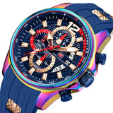 New Mini Focus Watch 0350 Top New Luxury Quartz Illusory Color Men Waterproof Sports Wristwatches Silicone Strap Clock  Gift