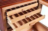 Cave à cigares électronique avec de bonnes étagères en cèdre pur et un contrôle constant de l'humidité pour les boîtes à cigares.