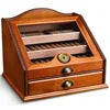 Humidor de puros de fibra de carbono lacada, cedro español de alta calidad, caja hecha a mano, estuche de escritorio vintage, humidificador, puros multicapa