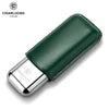 CIGARLOONG Étui à Cigares en Acier Inoxydable Humidor Anti-pression Cuir de Luxe Humidification Portable Humidor de Voyage