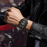 POEDAGAR 628 New Waterproof Luminous 3 Needles Fashion Quartz Watch Square Men's Waterproof Genuine Leather Strap Quartz Watches