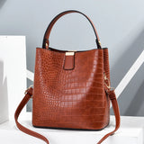 Fashionable New alligator Pattern for Women Bucket Shoulder Cross Body Bag With a Good Look at High Quality of the Handbags