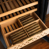 Lubinsky Armario de puros de madera de cedro, humidor electrónico inteligente de puros con temperatura y humedad constantes de frecuencia variable