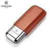 CIGARLOONG Étui à Cigares en Acier Inoxydable Humidor Anti-pression Cuir de Luxe Humidification Portable Humidor de Voyage
