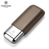 CIGARLOONG Étui à Cigares en Acier Inoxydable Humidor Anti-pression Cuir de Luxe Humidification Portable Humidor de Voyage