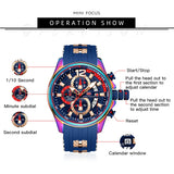 New Mini Focus Watch 0350 Top New Luxury Quartz Illusory Color Men Waterproof Sports Wristwatches Silicone Strap Clock  Gift