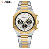 2025 New CURREN Watch for Men  8440 Stainless Steel Chronograph Male Wrist Watches Waterproof Luminous Quartz Man Wristwatches
