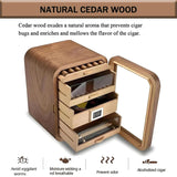 Electric Cigar Humidor Cabinet 70 Count with Digital Hygrometer Temp and Humidity Control Spanish Cedar Wood Cigar Storage Box