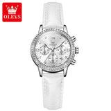 OLEVS 9933 Fashion Ladies Watches White Leather Female Waterproof Quartz Watch Women Watch Reloj