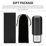 CIGARLOONG Étui à Cigares en Acier Inoxydable Humidor Anti-pression Cuir de Luxe Humidification Portable Humidor de Voyage