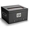 CIGARLOONG Humidor Portátil de Gran Capacidad de Madera de Cedro de Doble Capa Comercial con Higrómetro y Humidificador Incorporados