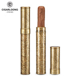 CIGARLOONG Cigar Tube Humidor in Gift Box Luxury Style Alloy Small Size Cigar Tube for One Cigars