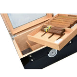 Refroidisseur de luxe en carbone, plateau en verre moderne, Australie, bois espagnol, maison en cèdre, étui de présentation pour cigares, cave à cigares