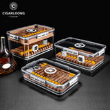 CIGARLOONG boîte à cigares transparente scellée et nourrie peut contenir 30 cigares, avec hygromètre intégré Cave à cigares