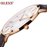 2025 Sports Wrist Watch OLEVS Luxury  Men's Quartz Analog Display Date Watches Casual Genuine Leather Swim Watch Thin for Men