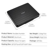 CIGARLOONG Light Luxury Aviation Aluminum Sponge Lined Portable Cigar Humidor with Gift Box Packaging