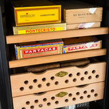 Lubinsky Armario de puros de madera de cedro, humidor electrónico inteligente de puros con temperatura y humedad constantes de frecuencia variable