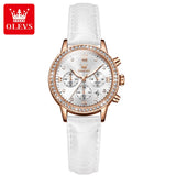 OLEVS 9933 Fashion Ladies Watches White Leather Female Waterproof Quartz Watch Women Watch Reloj